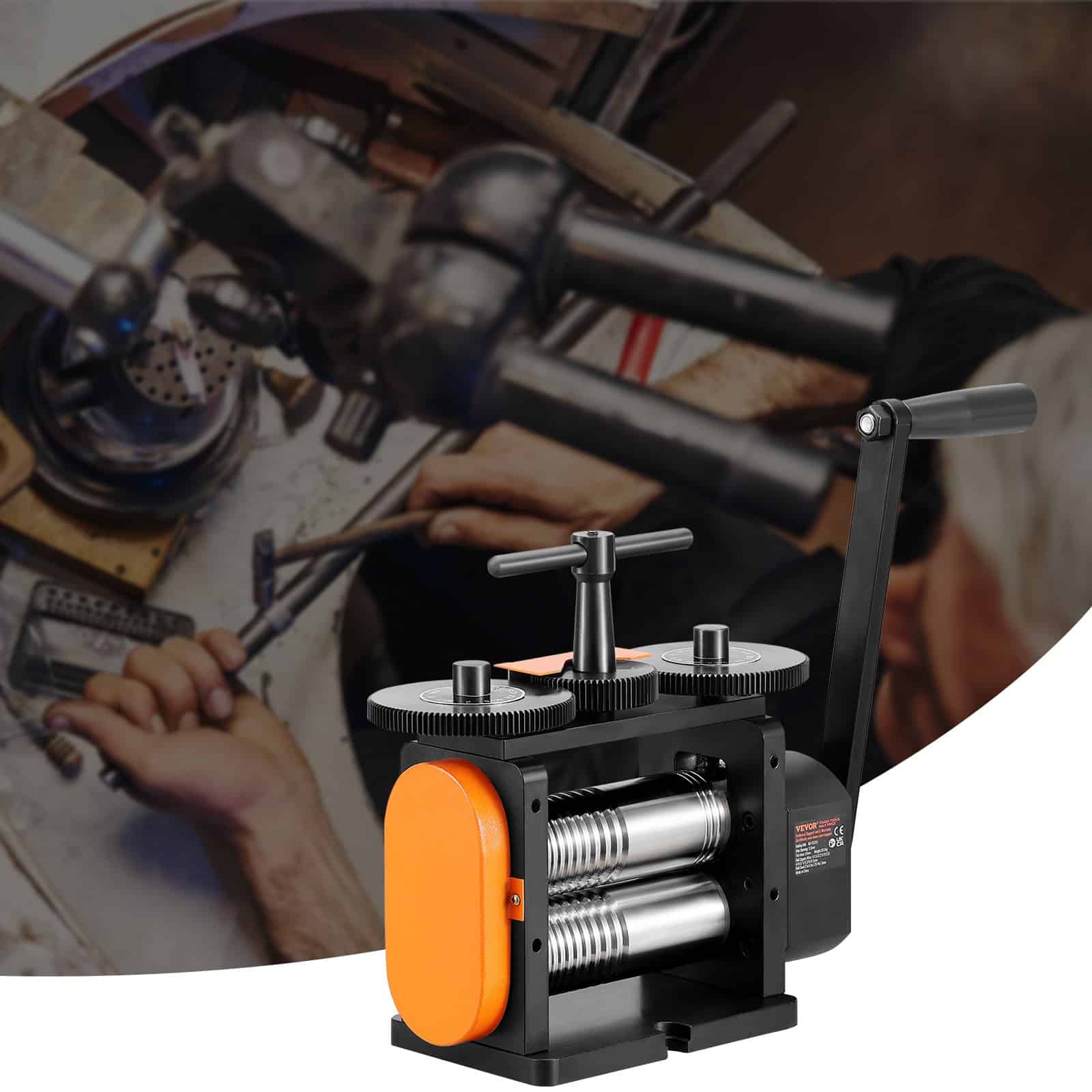 VEVOR 3-in-1 Jewelry Rolling Mill Machine, 57 mm Rollers, 1:2 Gear Ratio, 0–5.5 mm Adjustable, For Sheet, Wire & Ellipse Forming - Зображення 8