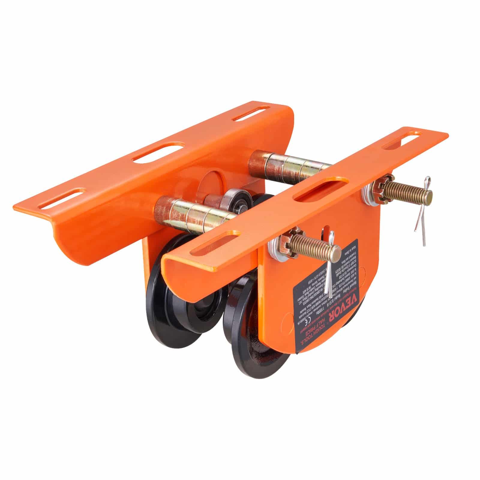 VEVOR Manual Push Beam Trolley for Electric Hoist, 499 kg Capacity, Adjustable 6–12 cm Flange, Fits PA200–PA500, Dual Wheels