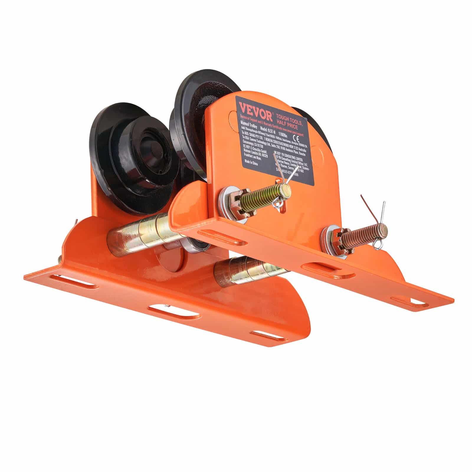 VEVOR Manual Push Beam Trolley for Electric Hoist, 499 kg Capacity, Adjustable 6–12 cm Flange, Fits PA200–PA500, Dual Wheels - Image 11