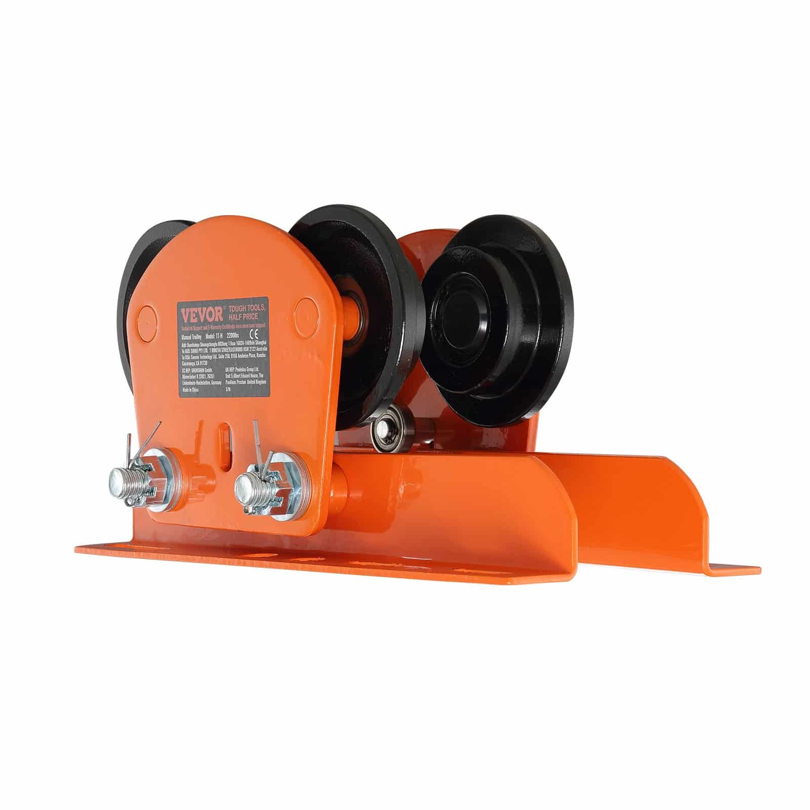 VEVOR 1 Ton Manual Push Beam Trolley for Electric Hoists PA200–PA500, Adjustable 6.8–11 cm Width, Dual Wheels, Alloy Steel - Image 10