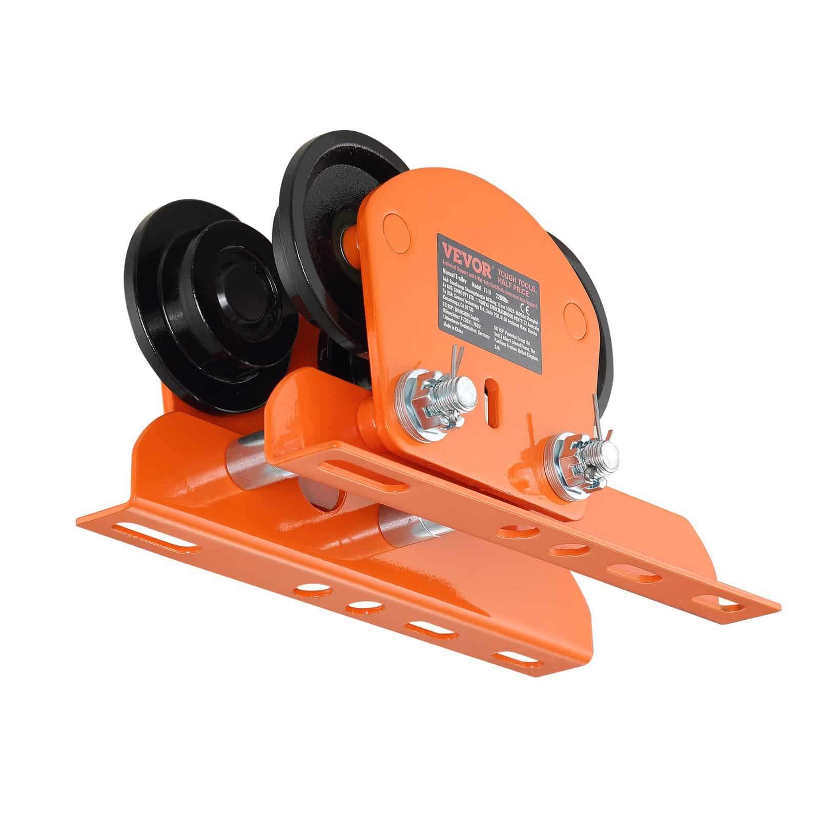 VEVOR 1 Ton Manual Push Beam Trolley for Electric Hoists PA200–PA500, Adjustable 6.8–11 cm Width, Dual Wheels, Alloy Steel - Image 11