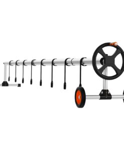 VEVOR Aluminum Pool Cover Reel 5.49m with Wheels & Sandbags, Fits 1.22–5.49m Inground Pools, Durable & Easy to Move