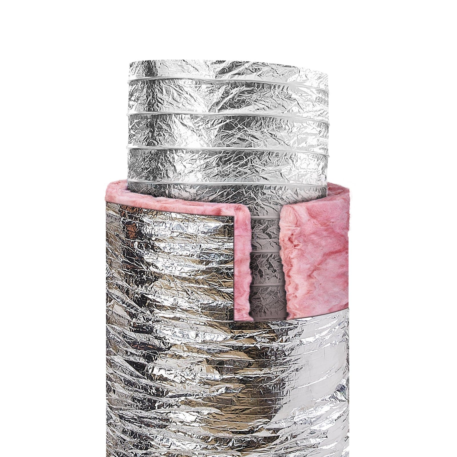 VEVOR 127mm Insulated Dryer Vent Hose, 7.62m Flexible Duct with Clamps, 3-Layer R-6.0 Fire-Resistant HVAC Exhaust Pipe - Зображення 9