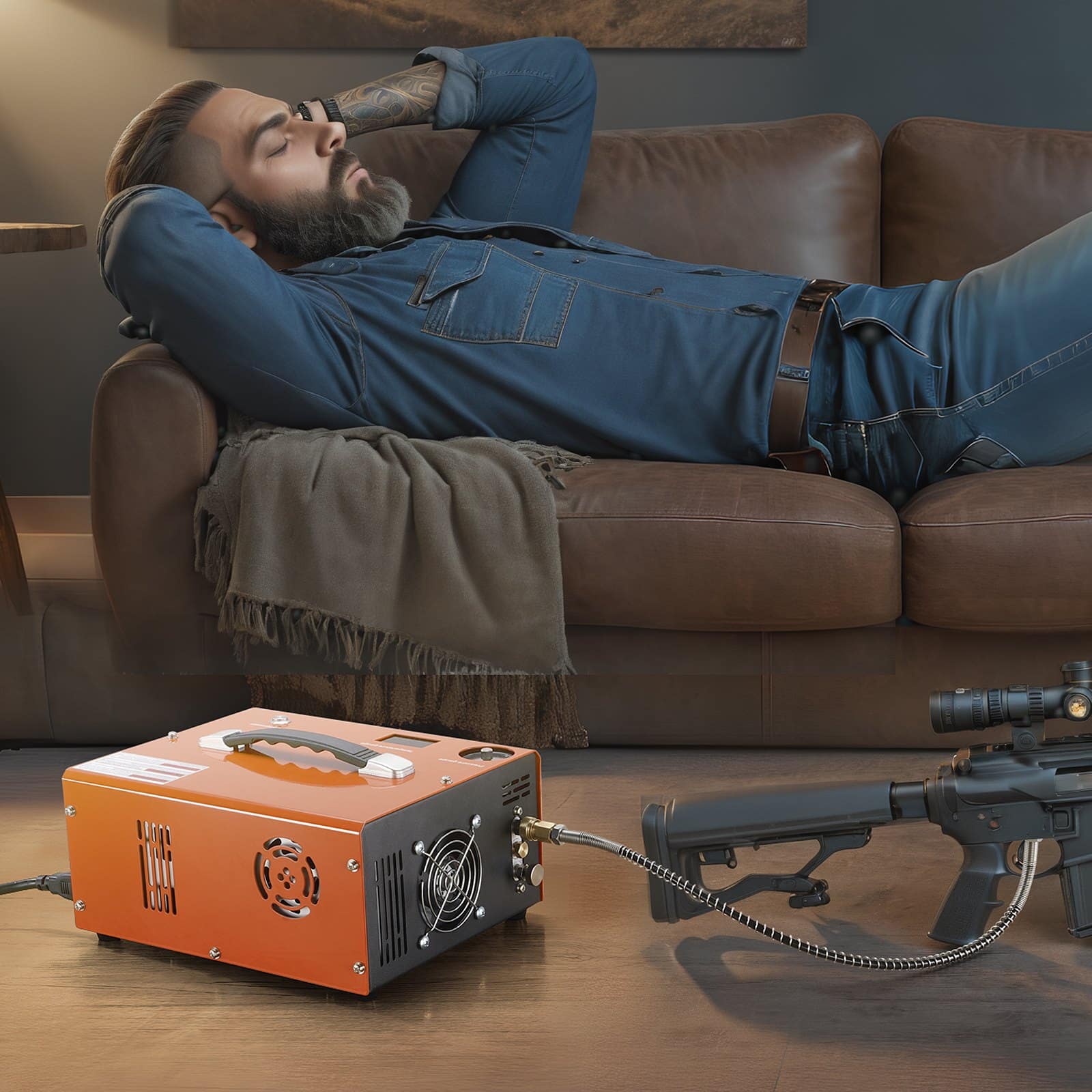 VEVOR Portable PCP Air Compressor 300bar/30MPa with Auto-Stop, Oil-Free, DC12V/AC230V for Airguns, Paintball, Scuba Tanks - Зображення 8