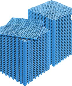VEVOR 55-Pack 30x30 cm Blue PVC Interlocking Drainage Floor Mats, Non-Slip Waterproof Tiles for Wet Areas, Bathrooms & Kitchens