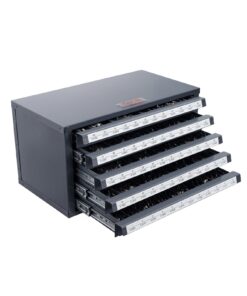 VEVOR Steel Drill Bit Organizer Cabinet with 5 Drawers, 60 Slots for Sizes #1–#60, Stackable & Labeled Storage System