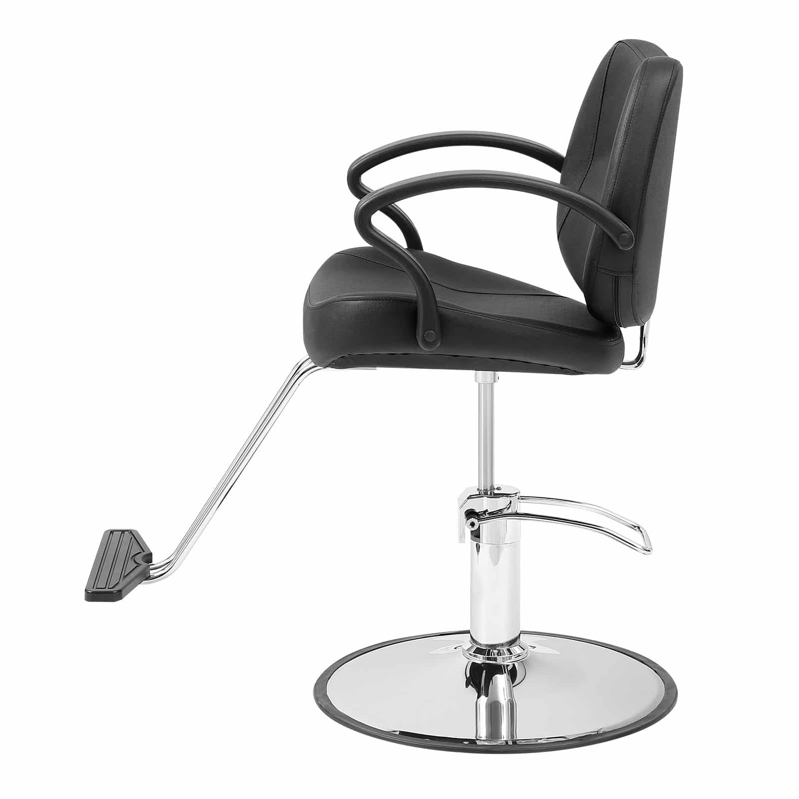VEVOR Black Salon Chair with Hydraulic Pump, 360° Swivel, Footrest, PU Leather, Max Load 150 kg for Hair Stylists & Beauty Spa — изображение 10