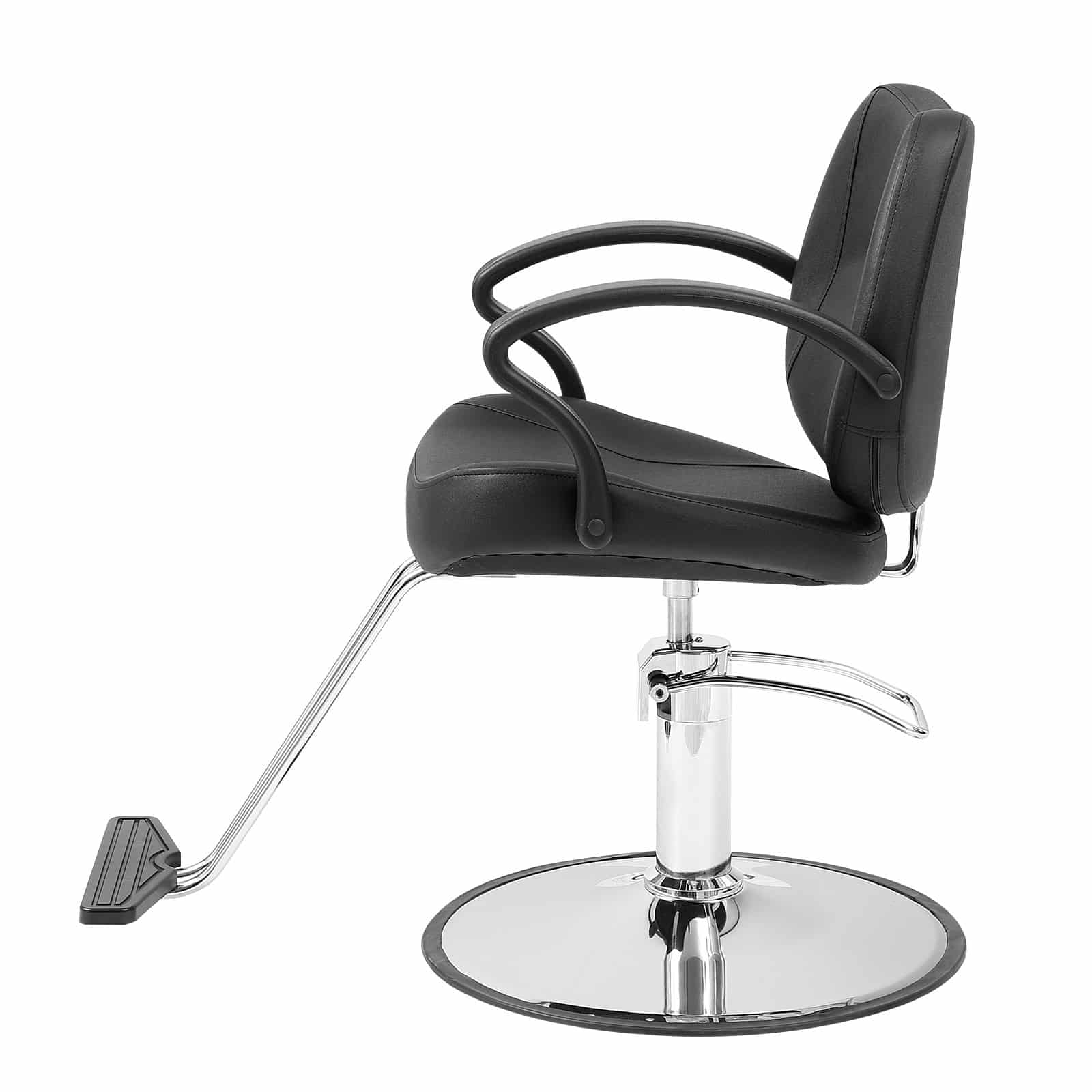 VEVOR Black Salon Chair with Hydraulic Pump, 360° Swivel, Footrest, PU Leather, Max Load 150 kg for Hair Stylists & Beauty Spa — изображение 9