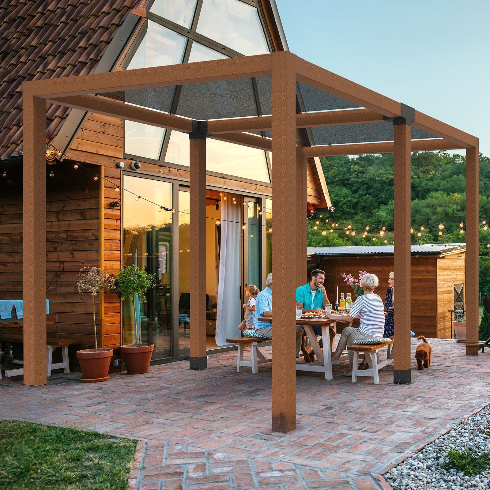 VEVOR 142x142mm Pergola Bracket Kit, 4pcs Heavy-Duty 4-Way Steel Corner Base for Wooden Gazebo, Patio, Easy DIY Install — изображение 8