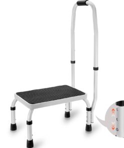 VEVOR регулируемая стальная подставка с поручнем, до 150 кг, 3 уровня, нескользящая, переносная лестница для взрослых, детей, домашних животных