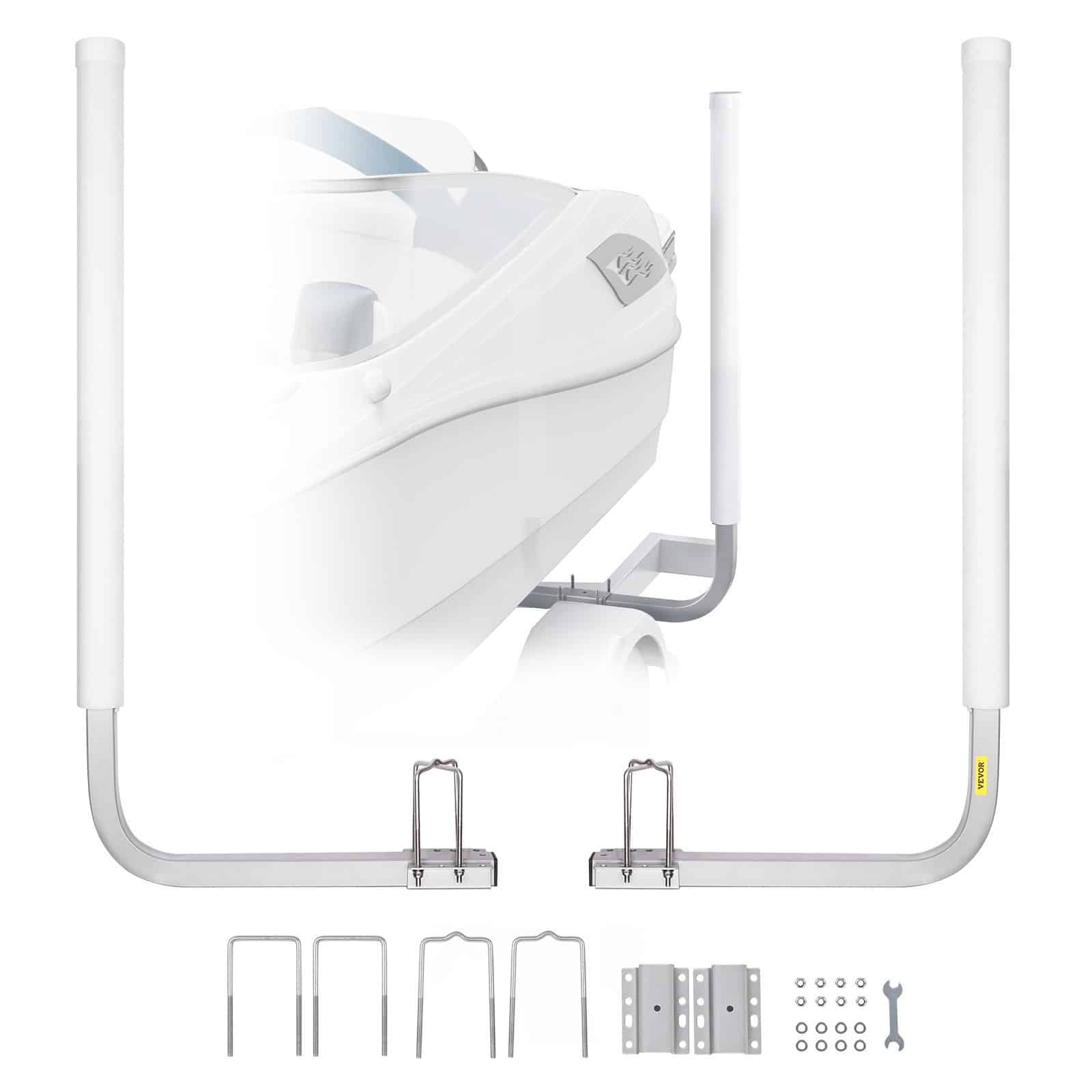 VEVOR Adjustable Boat Trailer Guide Poles 1524mm, 2PCS Steel with PVC Pads for Ski, Fishing & Sailboats, Fits 78.74mm Beams