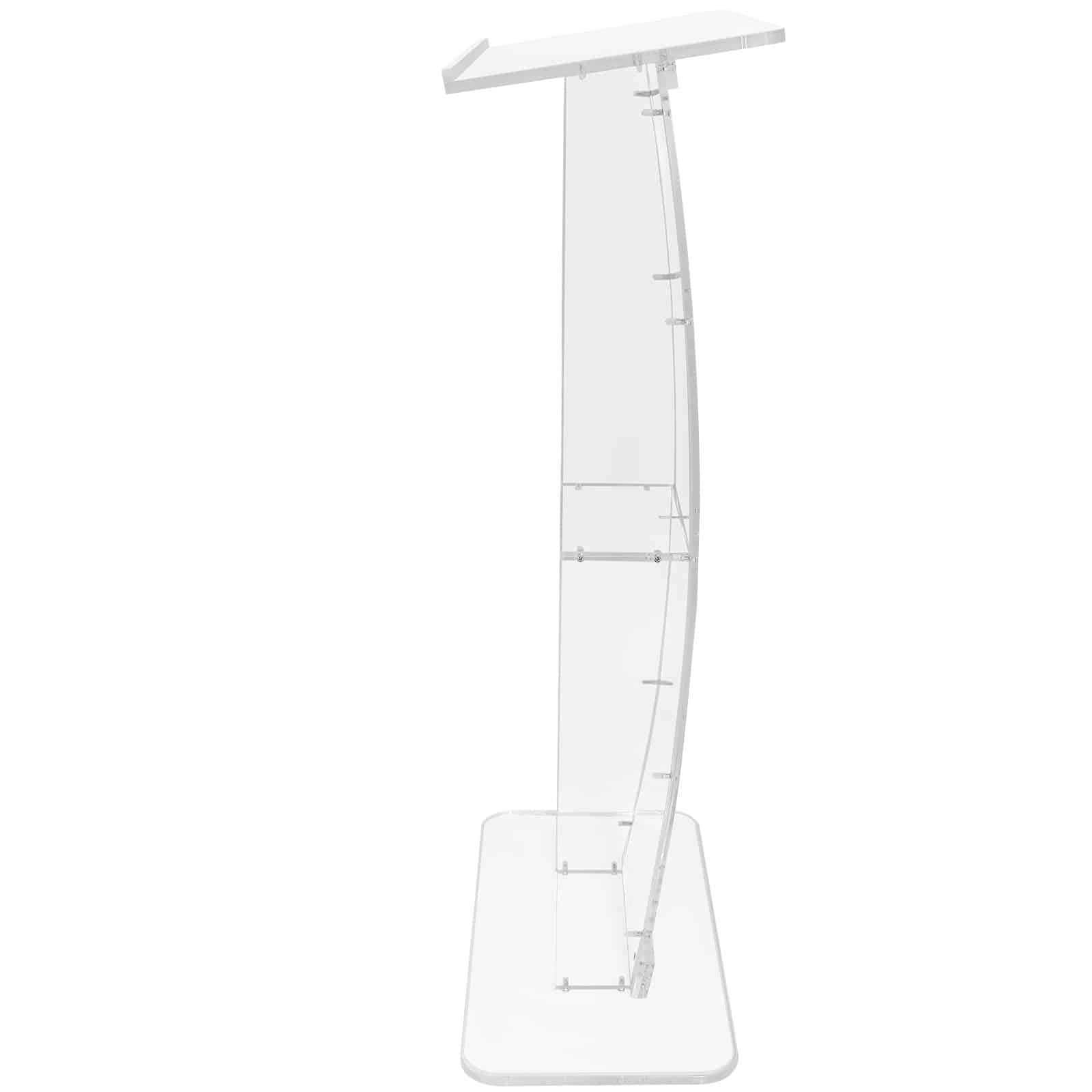 VEVOR Clear Acrylic Podium Stand 119 cm Tall with Wide Reading Surface & Storage Shelf for Church School Office Events - Pilt 12