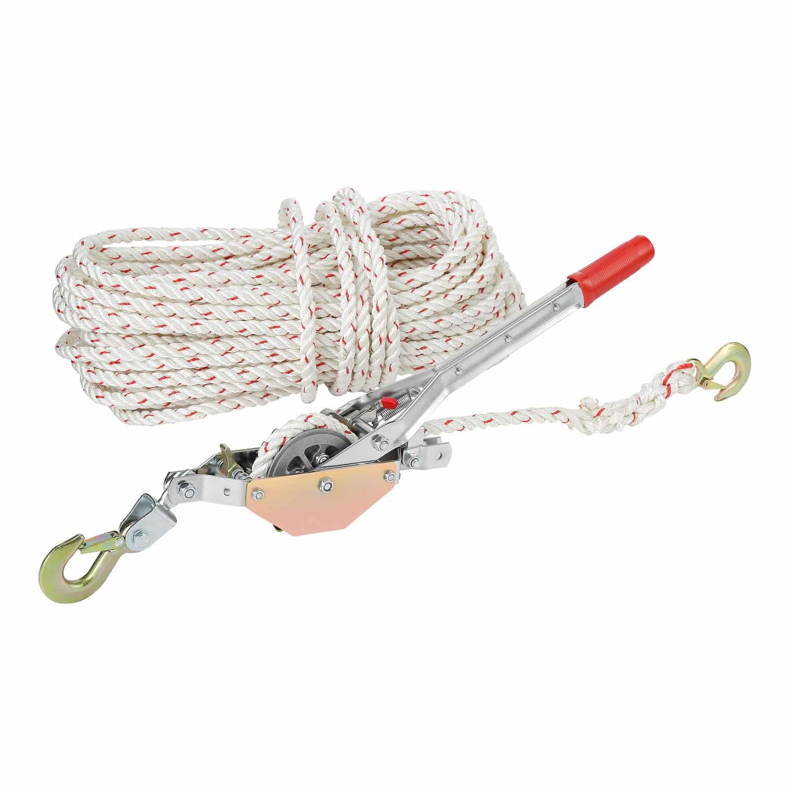 VEVOR 750 kg Rope Puller with 30.48 m Polyester Rope, Heavy-Duty Ratchet Winch with 2 Hooks for Boats, Logs & Cargo - Pilt 10