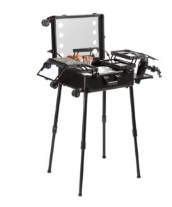 VEVOR профессиональный кейс для визажиста с LED-зеркалом, замком, 4 лотками, держателем кистей, колесами, 1030x510x1360 мм