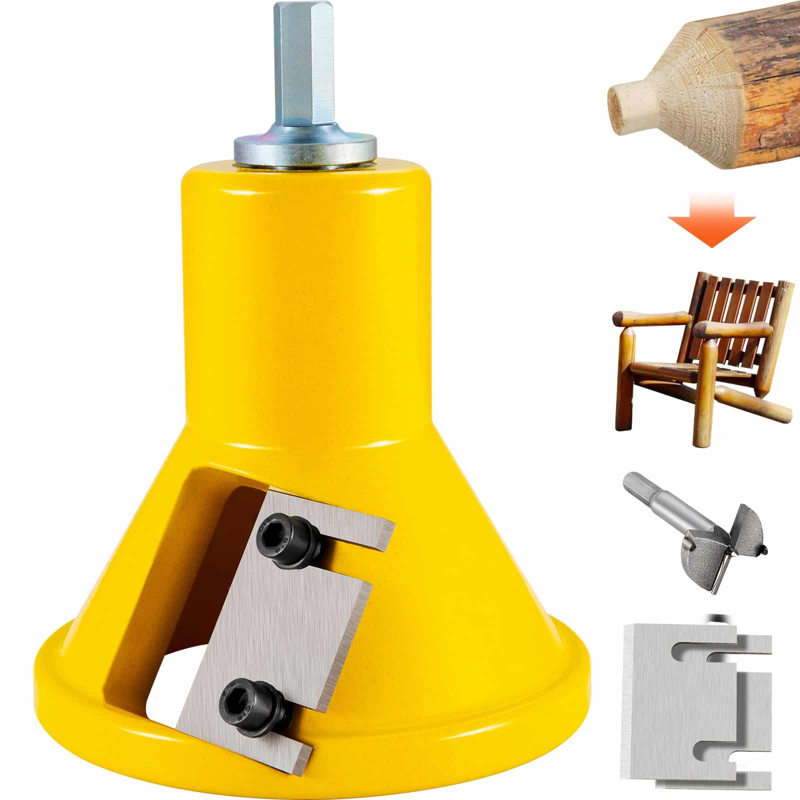 VEVOR 38 mm tenona griezēja komplekts - alumīnija un tērauda baļķu mēbeļu rīks ar diviem asmeņiem DIY un kokapstrādes projektiem