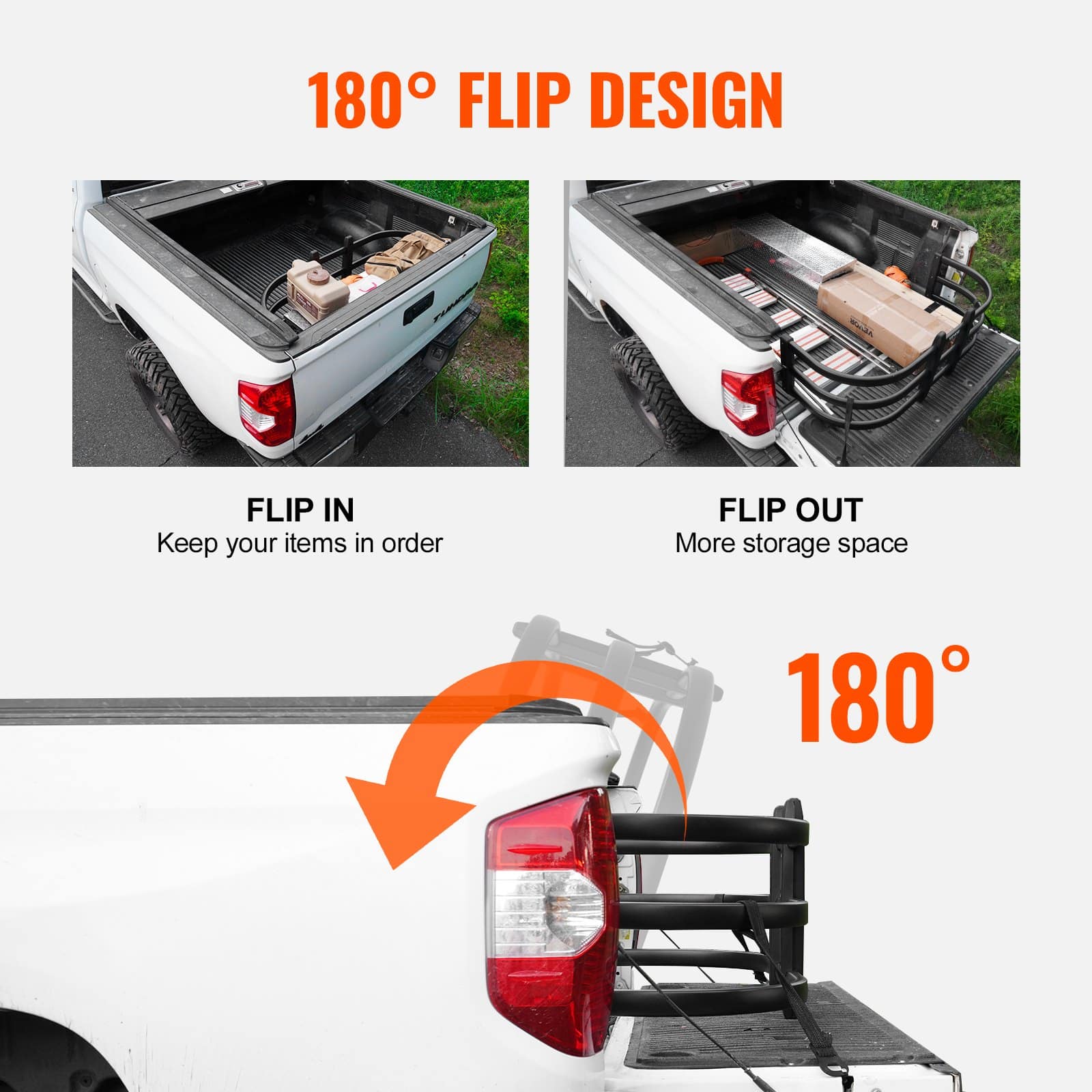 VEVOR Retractable Aluminum Truck Bed Extender 141–173 cm, Fits Ford, Ram, Toyota, Nissan, Chevy, GMC Pickups — изображение 4