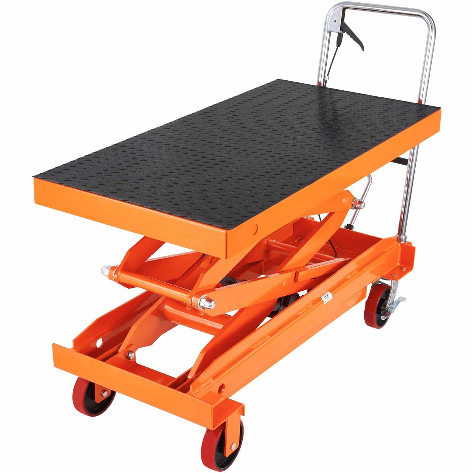 VEVOR Manual Hydraulic Scissor Lift Table Cart, 789 kg Capacity, 150 cm Lift Height, Non-slip Pad, 4 Wheels - Image 12
