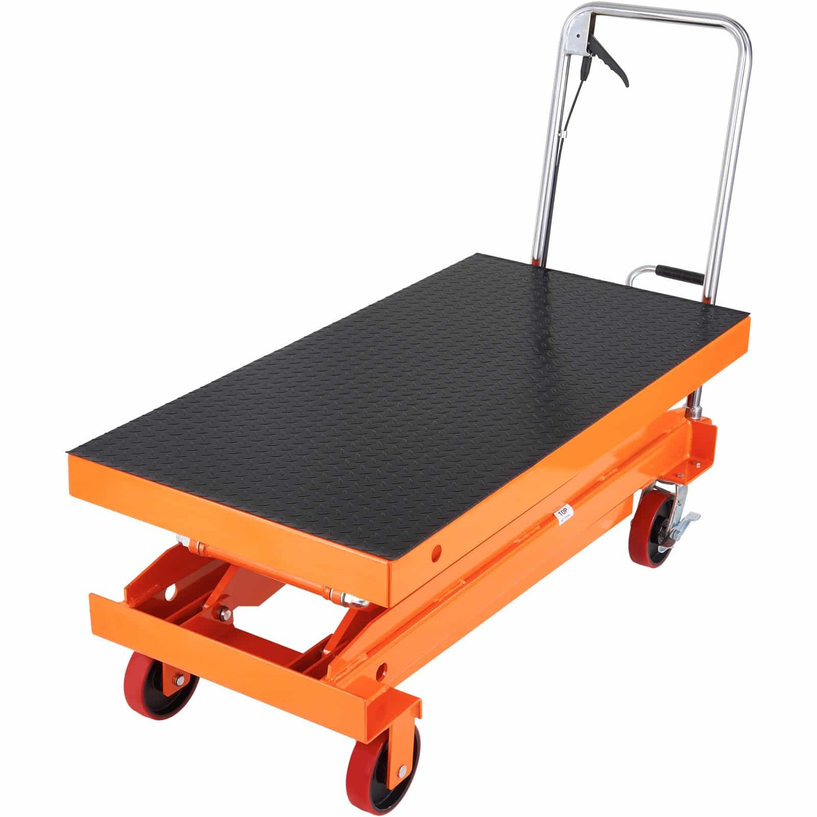 VEVOR Manual Hydraulic Scissor Lift Table Cart, 789 kg Capacity, 150 cm Lift Height, Non-slip Pad, 4 Wheels - Image 9