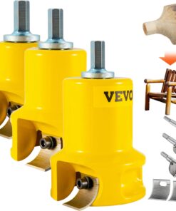 VEVOR Log Tenon Cutter Kit – 25.4mm, 38mm & 50.8mm Aluminum & Steel Furniture Tool with Dual Blades for DIY & Commercial Use