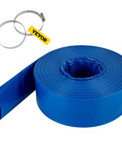 VEVOR Heavy-Duty PVC Discharge Hose 76mm x 32m with Clamps, Weather & Burst-Proof, for Pool Backwash & Water Transfer