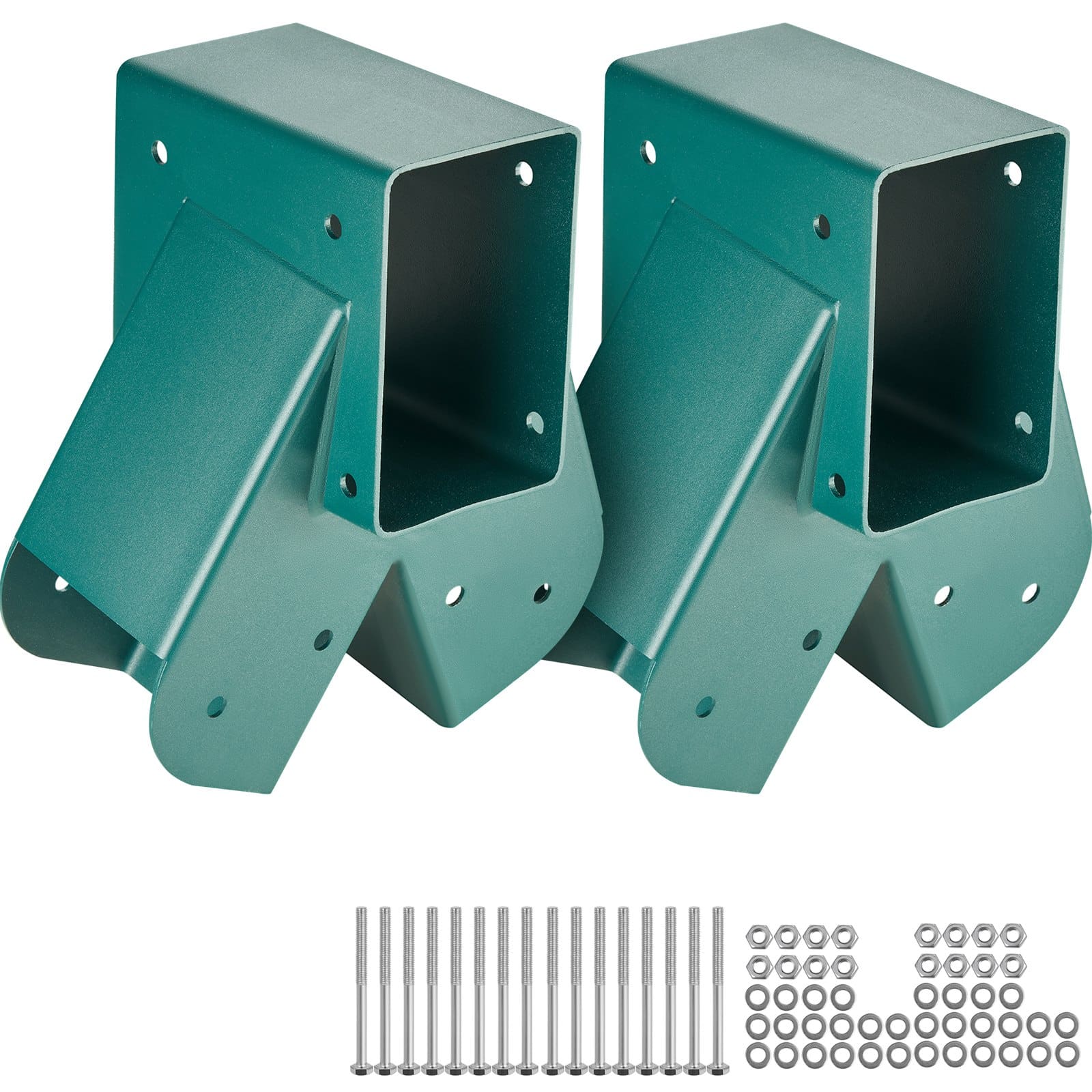 VEVOR A-Frame Swing Set Brackets Kit, Heavy-Duty Carbon Steel for 95x95mm Legs & 95x145mm Beam, Green, 2pcs