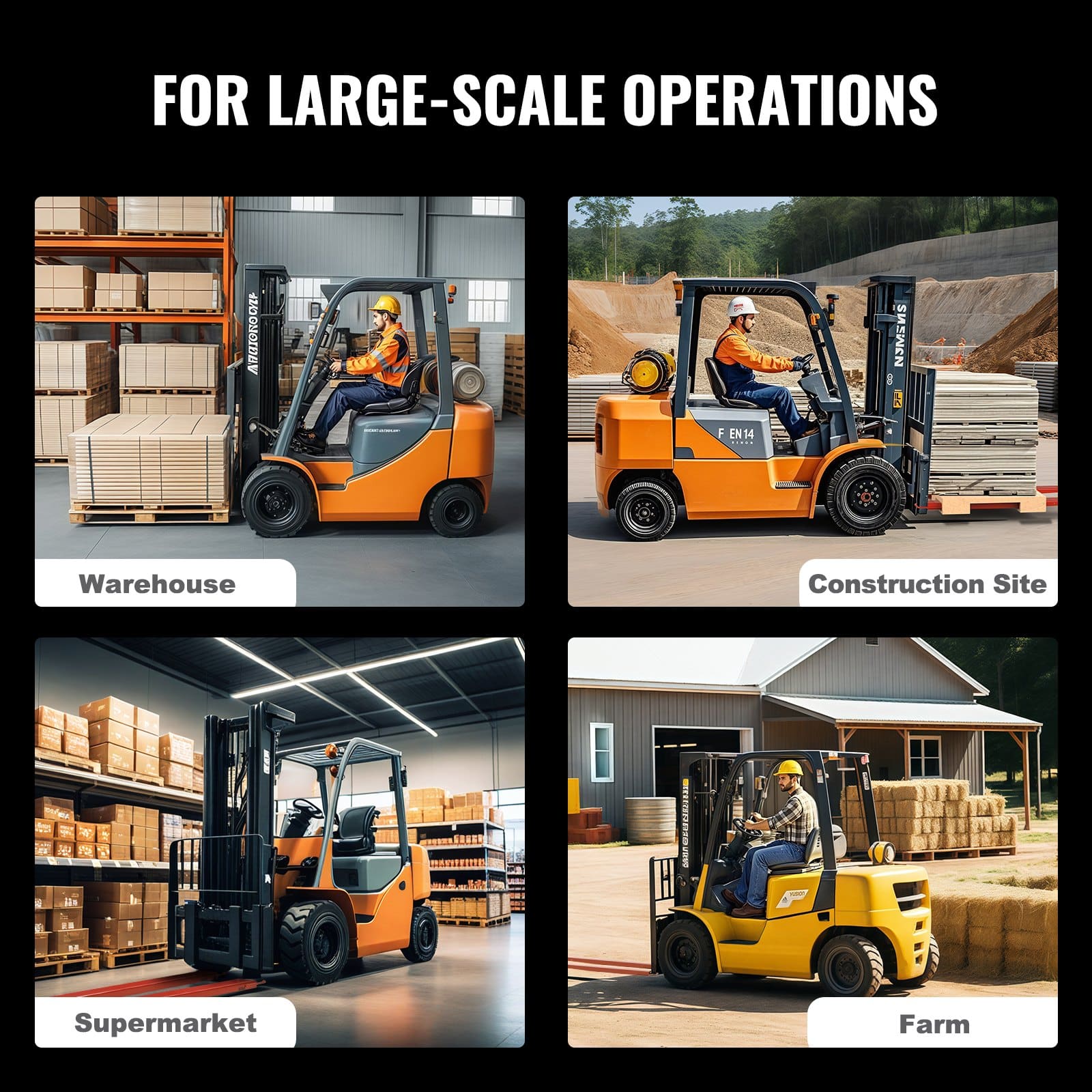 VEVOR Heavy-Duty Forklift Extensions 2090 mm, Carbon Steel, 125 mm Wide, 1 Pair with Pins, Red Fork Attachments - Pilt 6