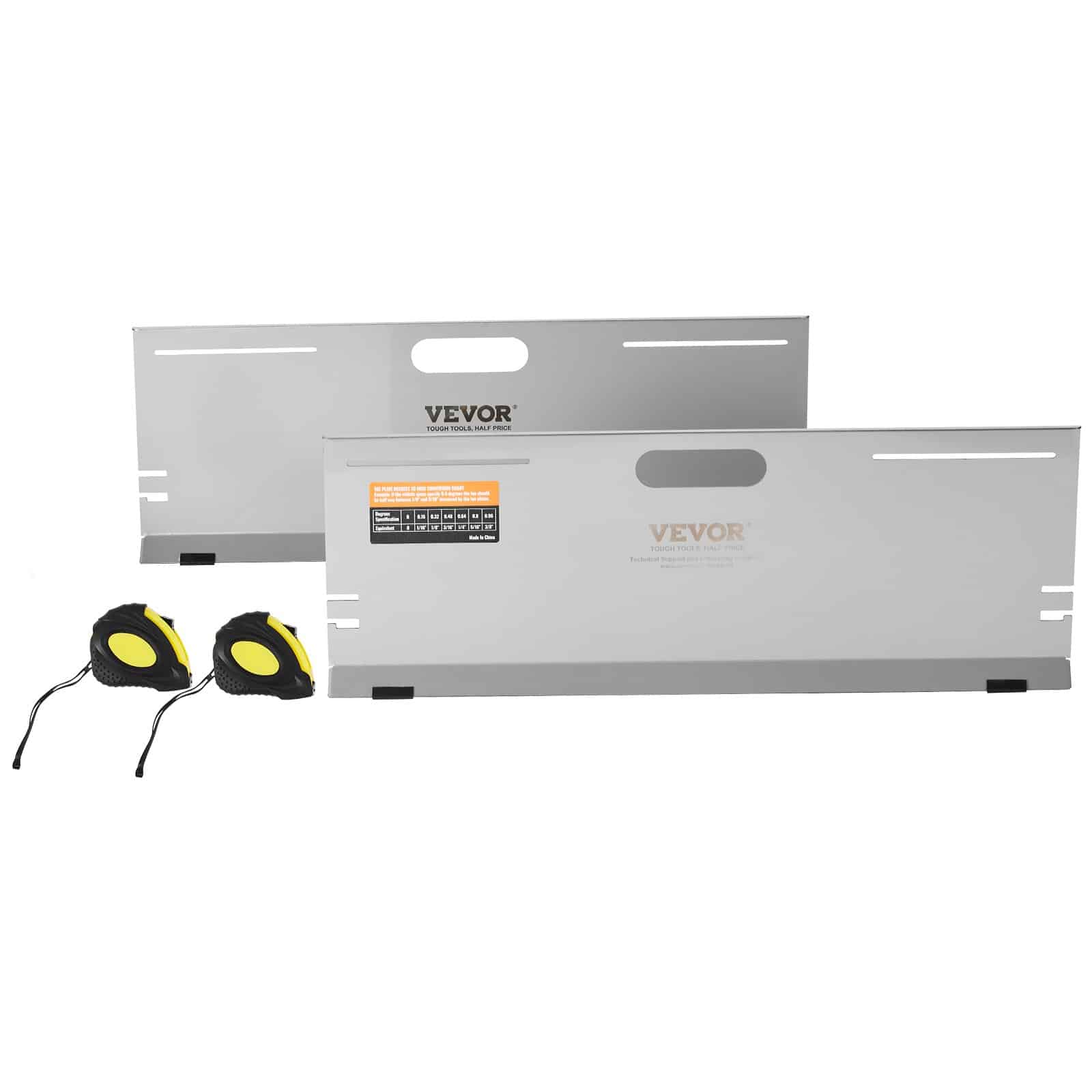 VEVOR 2-Pack Wheel Alignment Toe Plates with Adjustable Rods, Magnetic Slots, Tape Measures & Chart – Stainless Steel Tool