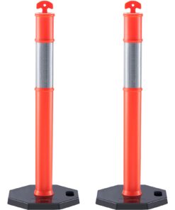 VEVOR сигнальные дорожные столбики 2 шт. с резиновым основанием 43x43 см, со светоотражающей лентой, для безопасности и парковки