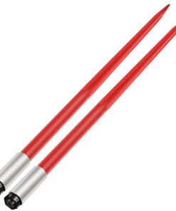 VEVOR 49" Hay Bale Spears Pair, ємність 2040 кг, шипи для тюків швидкого кріплення для тракторів і навантажувачів, червоне покриття з гайкою та рукавом
