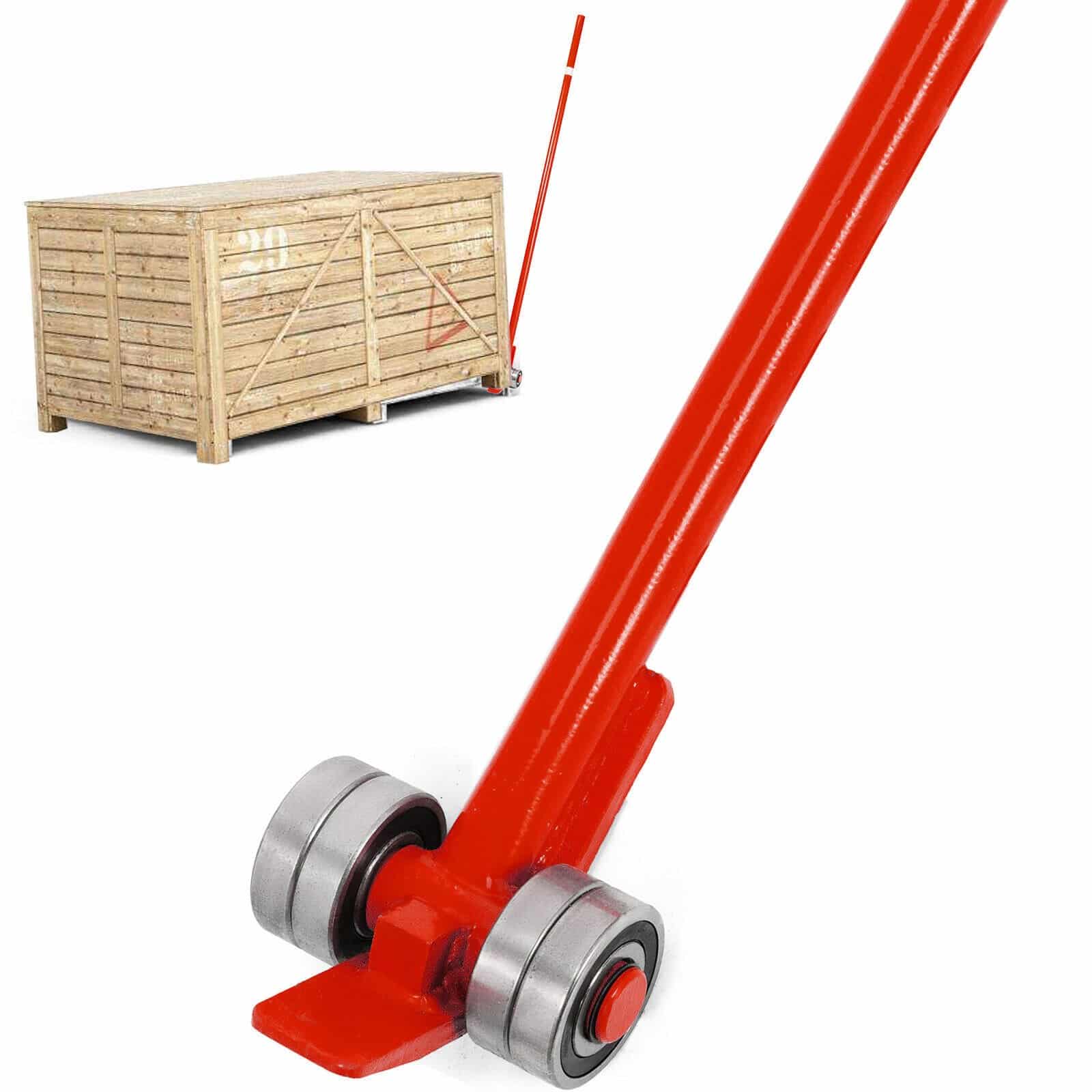 VEVOR 3T Steel Pry Lever Bar with Wheels, 6FT Handle, 3000kg Capacity, Heavy Duty Industrial Tool