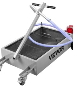 VEVOR 57L Low Profile Oil Drain Pan with Pump, Hose, Foldable Handle & Wheels – Heavy-Duty Steel Oil Tank for Cars, SUVs, Trucks