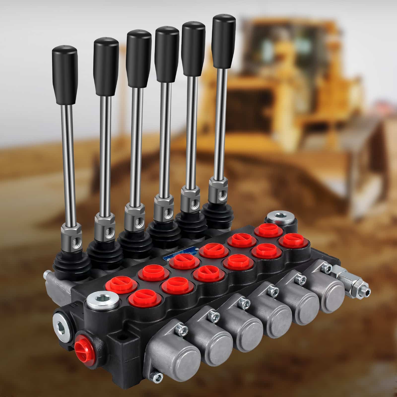 VEVOR 6-Spool Hydraulic Directional Control Valve, 41.6 L/min, 248 bar, BSPP Ports, for Tractors, Loaders, Industrial Equipment - Зображення 8