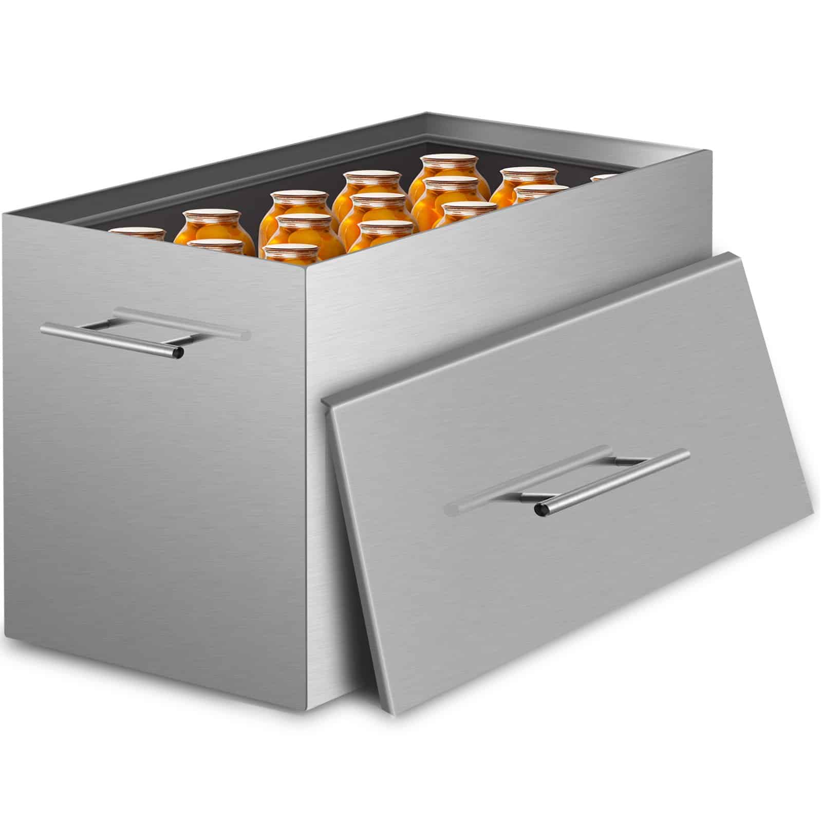 VEVOR 14,2 л водяная баня из нержавеющей стали с 2 решётками, плоское дно, подходит для газовых/дровяных плит