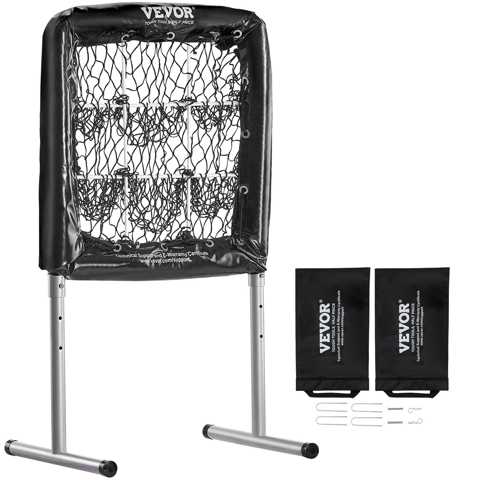 VEVOR 9-Hole 71x69 cm Baseball & Softball Rebound Net with Adjustable Height & Strike Zone for Youth and Adults