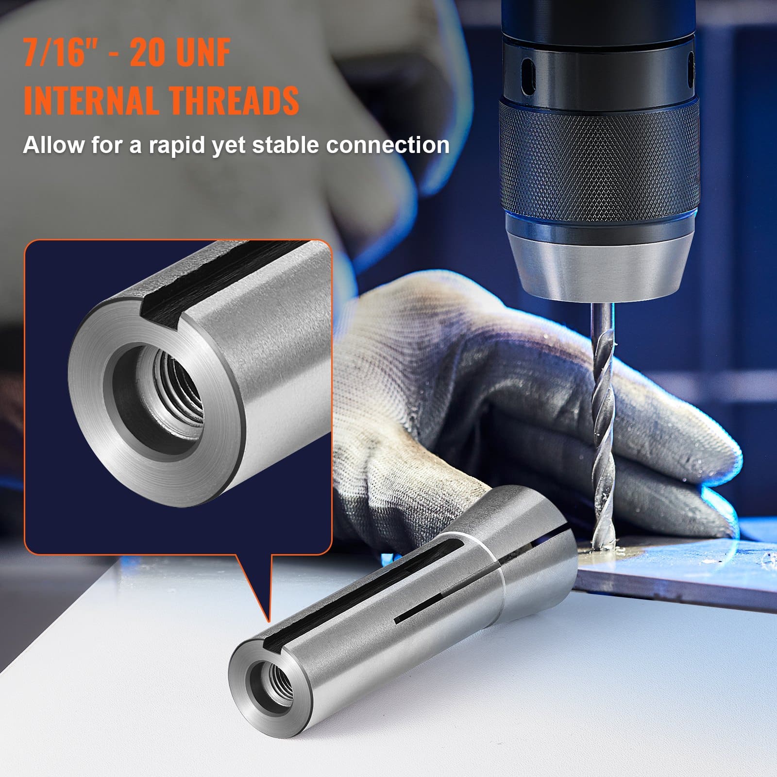 VEVOR 13 pcs Precision R8 Collet Set 3.18–22.23 mm, 45# Steel, 30μm TIR, with Storage Box, for Milling & Drilling Machines — Attēls 3