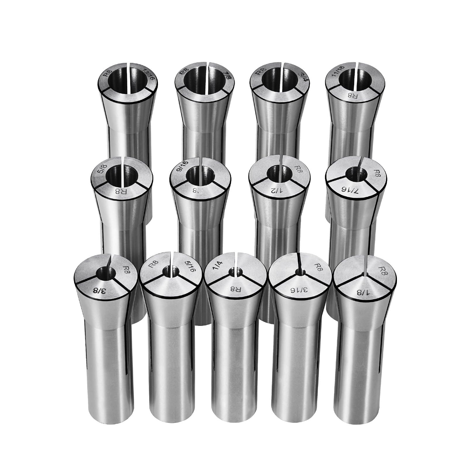 VEVOR 13 pcs Precision R8 Collet Set 3.18–22.23 mm, 45# Steel, 30μm TIR, with Storage Box, for Milling & Drilling Machines — Attēls 10