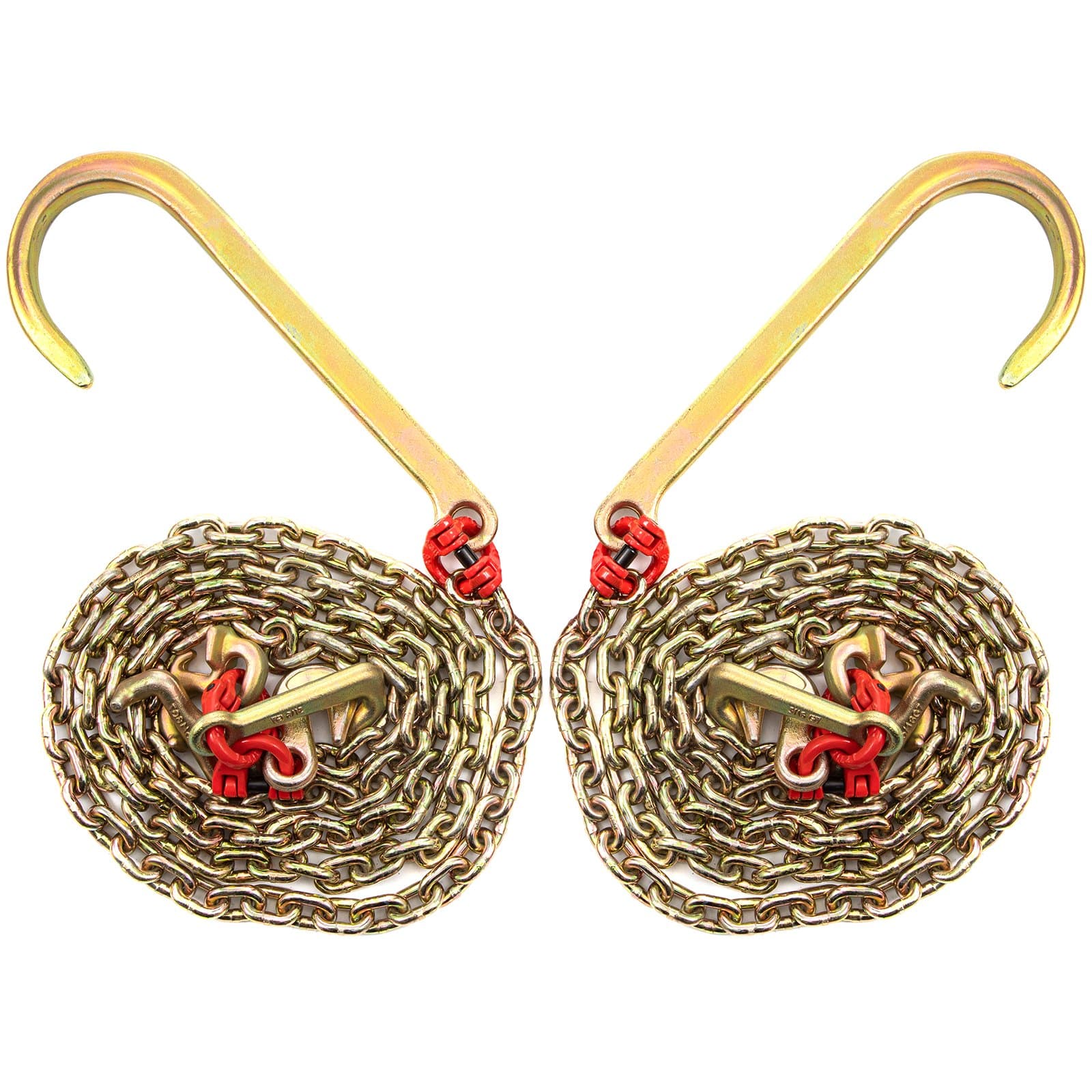 VEVOR 2PCS G80 J Hook Tow Chain 8mm x 3m, 5400 lbs Load, RTJ & Grab Hooks, Heavy Duty Transport Chain for Truck Trailer Recovery - Image 10