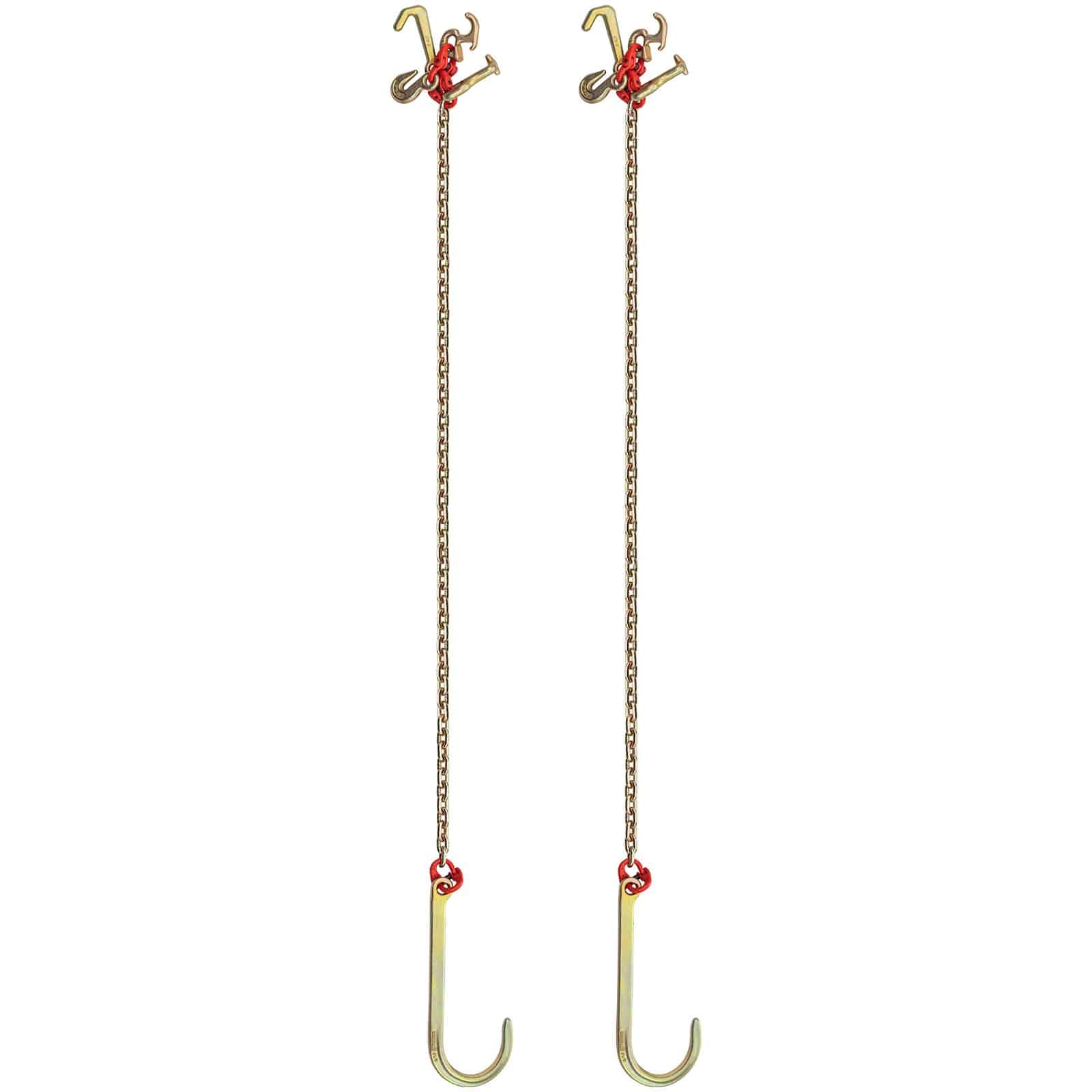 VEVOR 2PCS G80 J Hook Tow Chain 8mm x 3m, 5400 lbs Load, RTJ & Grab Hooks, Heavy Duty Transport Chain for Truck Trailer Recovery - Image 11