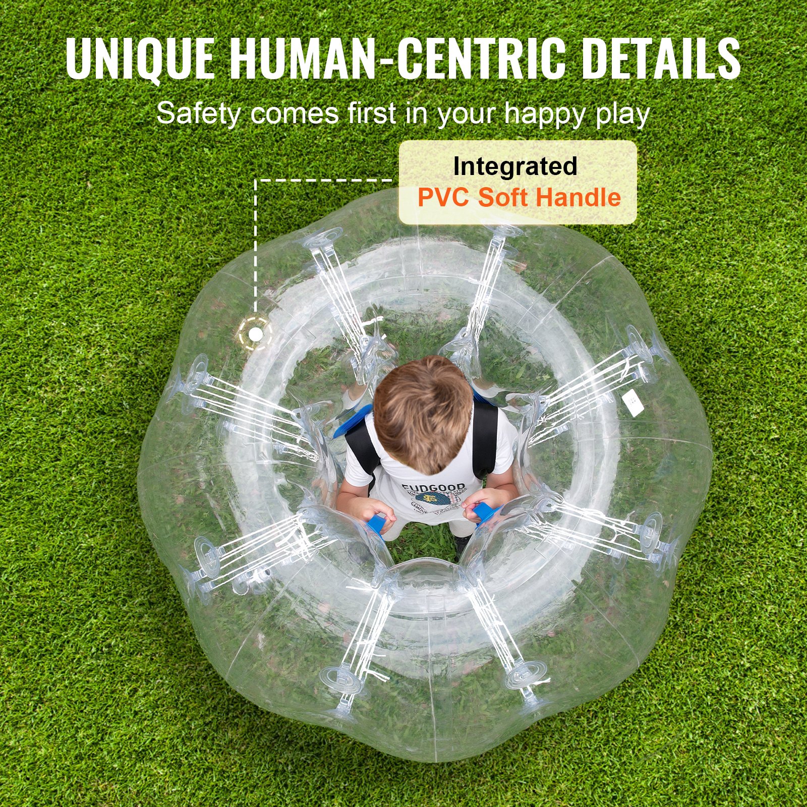 VEVOR 1.2m Inflatable Bumper Ball for Teens & Adults, 0.8mm PVC Human Zorb Ball for Outdoor Games, Park, Garden, Yard - Pilt 4