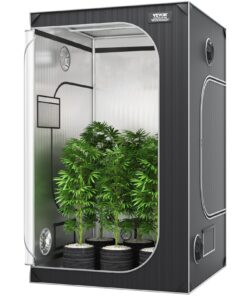 VEVOR 122x122x203 см Гидропонная палатка для выращивания, майлар 2000D, стальная рама, окно, мешок для инструментов и поднос для выращивания растений в помещении
