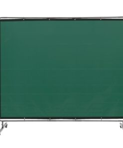 VEVOR 1.83×2.44 m Flame-Resistant Vinyl Welding Screen with Frame & Lockable Wheels, UV Protection for Workshop/Industrial