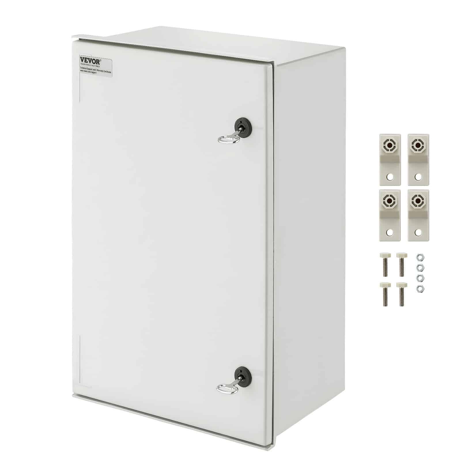 VEVOR 60x40x23 cm IP66 veekindel klaaskiust elektrikaruum paigaldusplaadiga, NEMA 4X sise-/välistingimustes