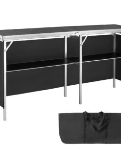 розкладний подіумний стіл VEVOR Tradeshow зі стійкою для зберігання, 1980x385x880 мм, портативний лічильник дисплеїв із сумкою та тканиною