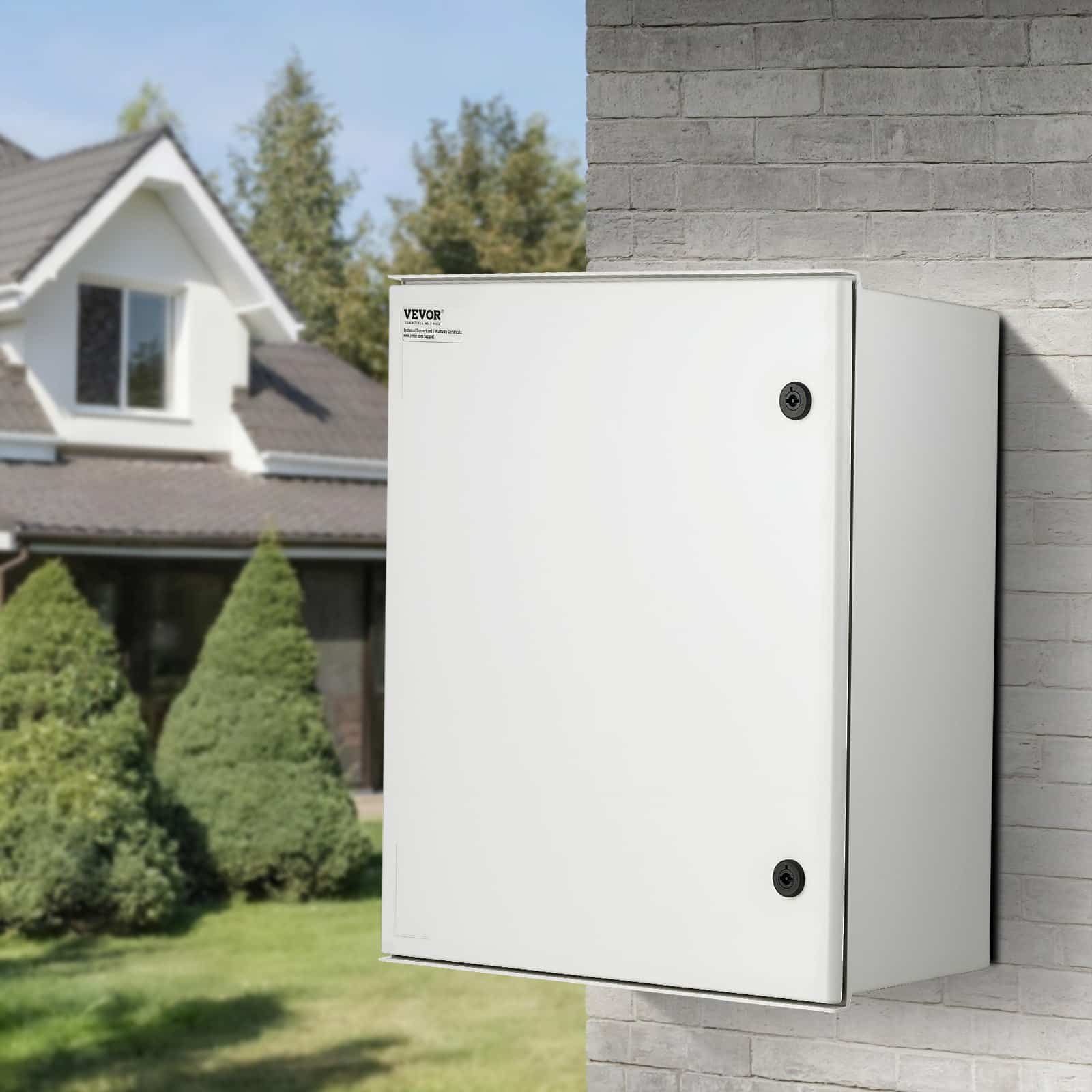 VEVOR IP66 Waterproof Fiberglass Electrical Enclosure Box 50x40x20 cm Wall Mount with Lock & Backplate - Image 8
