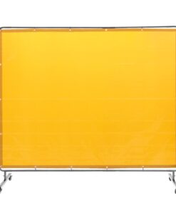 VEVOR 183x244 см жёлтая сварочная защитная ширма с рамой, огнестойкий винил, 4 поворотных колеса (2 с блокировкой), защита от УФ