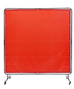 VEVOR 1.8x1.8 м огнестойкий экран для сварки с рамой, с фиксируемыми колесами, UV-защита, мобильная промышленная ширма, красная