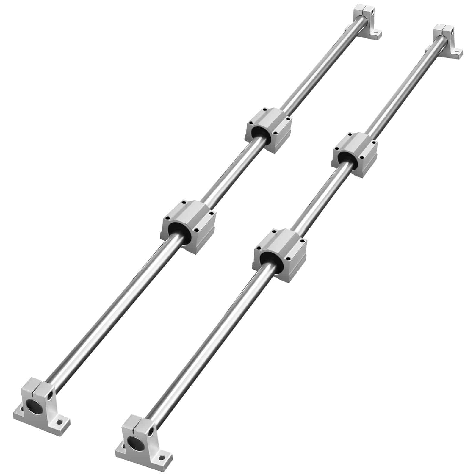 VEVOR SFC20 Linear Guide Rail Set 1200mm – 2 Rails, 4 SC20 Slide Blocks & Supports, CNC Router Mill DIY Automation Kit