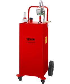 VEVOR 132,5L degvielas korpuss ar manuālo sūkni un riteņiem – tērauda benzīna/dīzeļdegvielas uzglabāšanas tvertne automašīnām, laivām, zāles pļāvējiem – sarkana