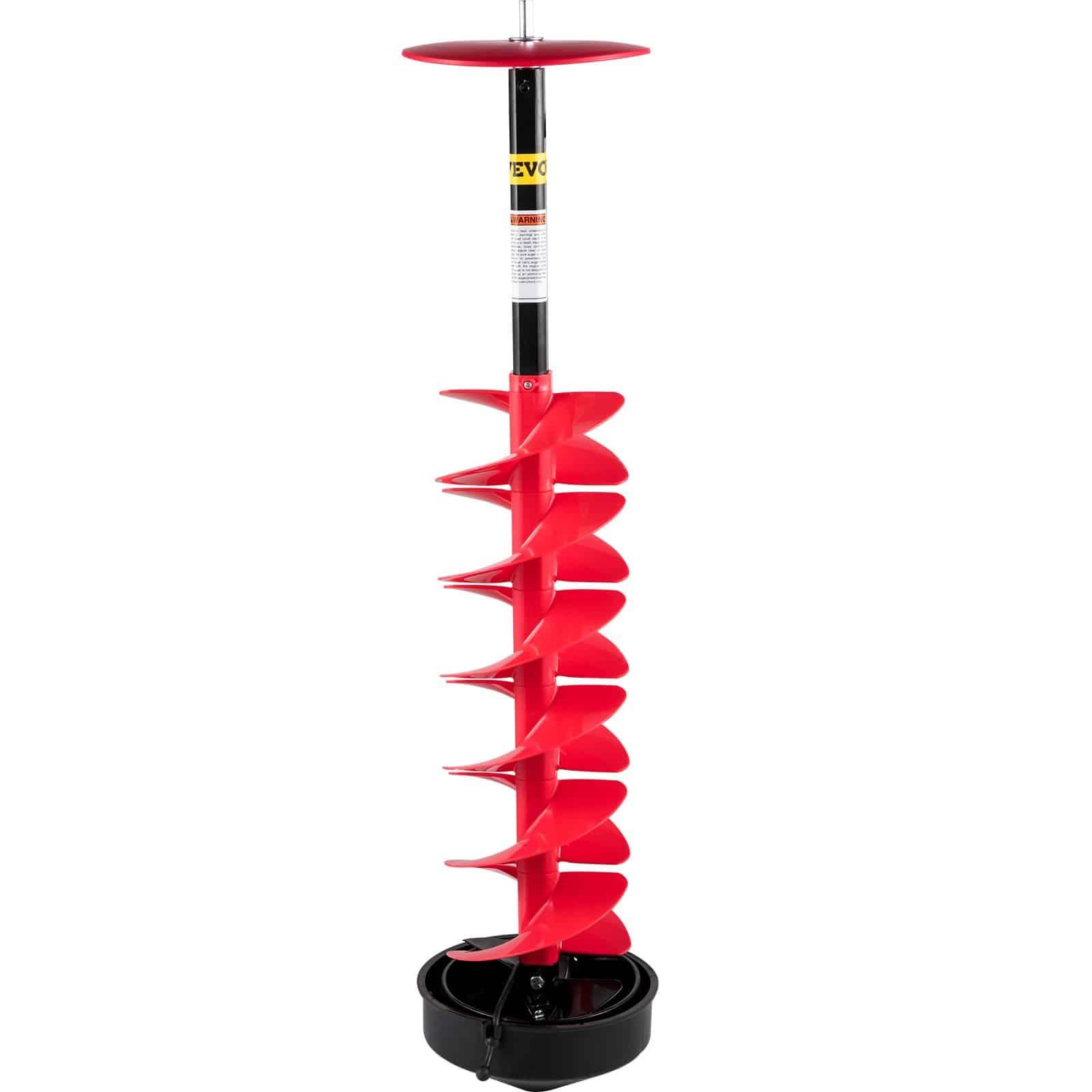 VEVOR Nylon Ice Fishing Auger 15cm Diameter, 99cm Length with 30cm Extension Rod, Drill Adapter, Blade Guard & Top Plate - Image 10