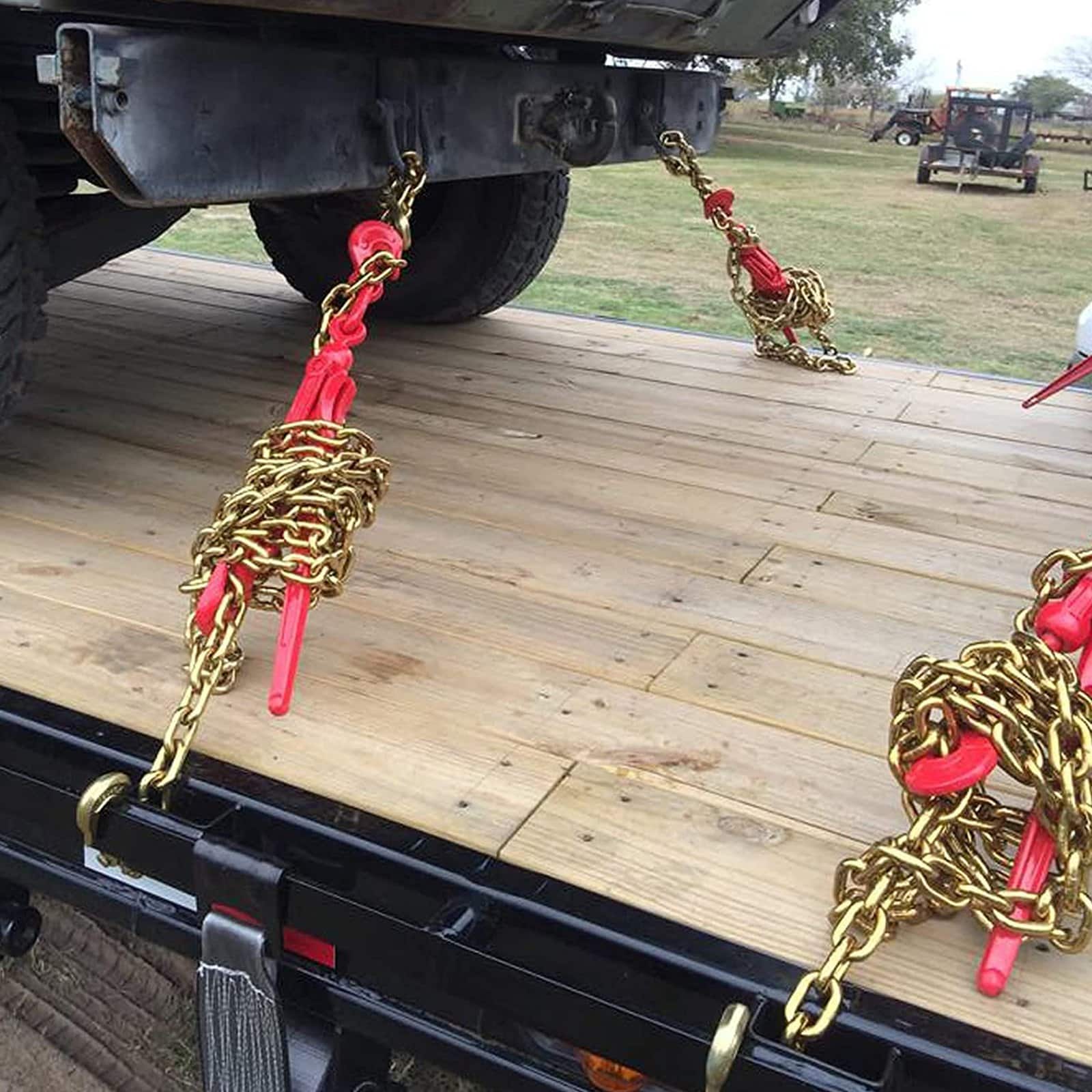 VEVOR 8 mm Chain Load Binder Kit with 2.45 T Capacity, 4 Ratchet Binders & 4 Grade 80 Chains 6.4 m, for Towing & Hauling - Image 8
